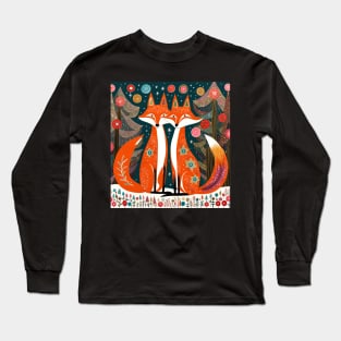 Two Christmas Foxes Long Sleeve T-Shirt